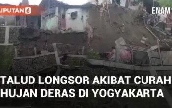 VIDEO: Detik-detik Talud Longsor Akibat Curah Hujan Deras di Yogyakarta