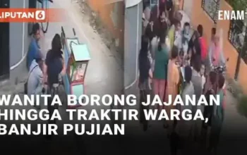 VIDEO: Momen Wanita Borong Jajanan Pedagang di Depan Rumah Hingga Traktir Warga, Banjir Pujian Warganet