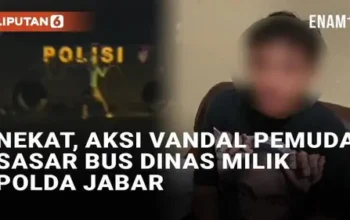 VIDEO: Nekat, Aksi Vandal Pemuda Sasar Bus Dinas Milik Ditpolairud Polda Jabar