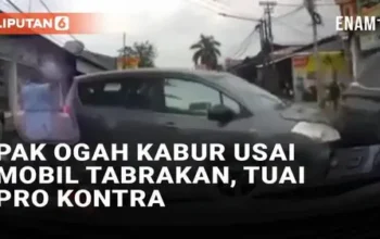 VIDEO: Viral Pak Ogah Kabur Usai Dua Mobil Terlibat Tabrakan, Tuai Pro Kontra Warganet