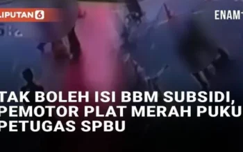 VIDEO: Pemotor Berplat Merah Pukul Petugas SPBU di Semarang Usai Tak Dilayani Isi BBM Subsidi Pertalite