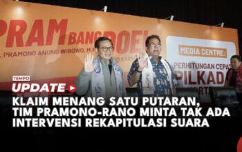 Klaim Menang Satu Putaran, Tim Pramono Anung-Rano Meminta Tak Ada Intervensi Rekapitulasi Suara