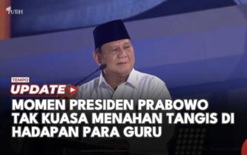 Momen Presiden Prabowo Tak Kuasa Menahan Tangis di Hadapan Para Guru