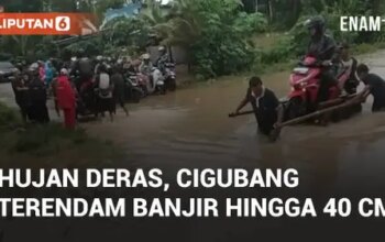 VIDEO: Dilanda Hujan Deras, Kampung Cigubang Terendam Banjir Hingga 40 cm