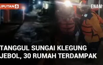 VIDEO: Detik-detik Tanggul Sungai Klegung di Banyubiru Jebol, 30 Rumah Terdampak