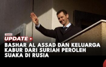 Bashar Al Assad dan Keluarga Kabur dari Suriah, Peroleh Suaka di Rusia