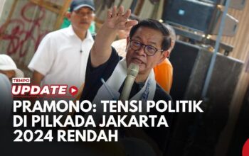 Pramono Anung Anggap Tensi Politik di Pilkada Jakarta 2024 Rendah